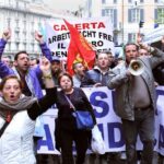 Акция протеста против увольнений в Италии, объявленных Whirlpool 