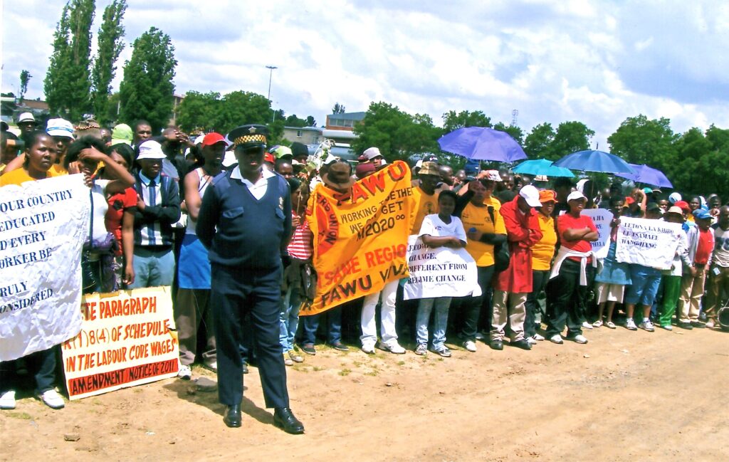Living wage protest in Lesotho