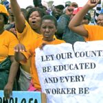 Protesta sobre el salario digno en Lesotho