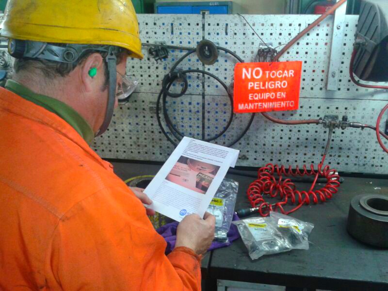 distribution of the leaflet in support of Mexican workers in Gerdau plant located in Villalba, Madrid