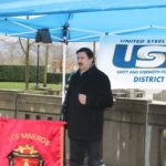 Napoleon Gomez, Los Mineros speaks to supporters