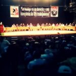 800 работников, членов мексиканского профсоюза SME, собрались, чтобы защитить право на забастовку. Источник: IndustriALL