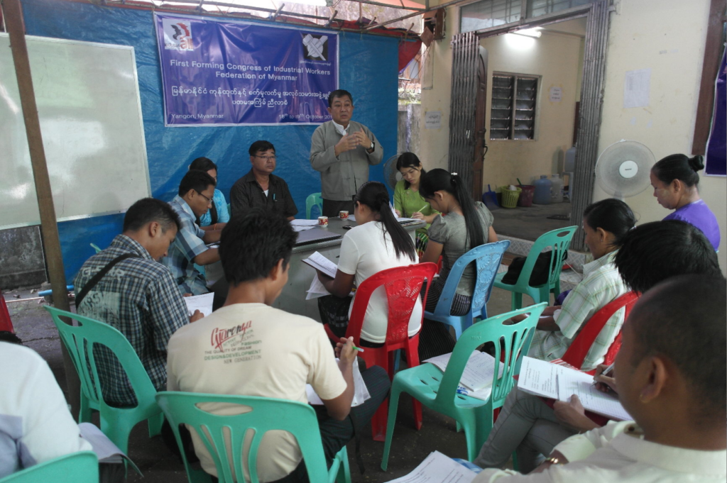 History in the making - first forming congress of industrial workers in Myanmar.