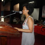 IndustriALL Programme Officer Fanja Rasolomanana addresses worker assembly