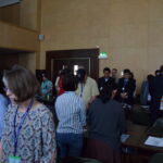 Participants of the Forum Nepal commemorate victims of the earthquakes in Nepal