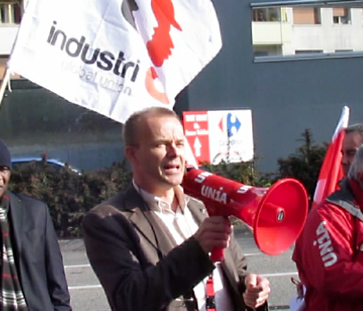 General Secretary Raina addresses Geneva austerity demonstration