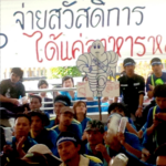 Michelin man and striking workers