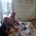 IndustriALL Assistant General Secretary Kemal Özkan with UNI Deputy General Secretary Christy Hoffman.