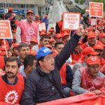 Birlesik Metal Is protesting in Ankara against anti-union labour laws
