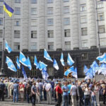 Piquete de los sindicatos de Ucrania frente al Gabinete de Ministros de Ucrania, 27 de mayo de 2015
