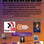 "VICTORY" Affiche exprimant la reconnaissance de Workers United