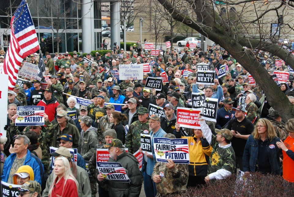 On 1 April thousands gathered at the Charleston Civic Centre, in West Virginia - UMWA