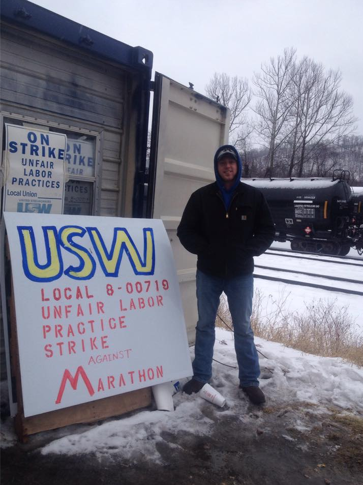 Huelga de trabajadores que exigen seguridad de trabajo y protección para las comunidades (foto USW)