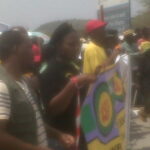 Community protests mine