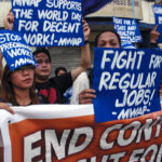 Filipino union MWAP rallies on the WDDW. MWAP
