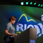 Мария Нильсон на Конгрессе IndustriALL в Рио-де-Жанейро в 2016 году. IndustriALL