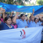 Manifestation des travailleurs chez Ansell