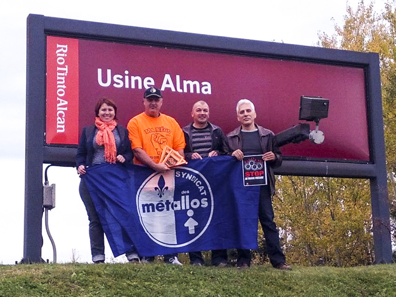 La Sección local 9490 de USW en la explotación de Rio Tinto en Alcan, Alma.