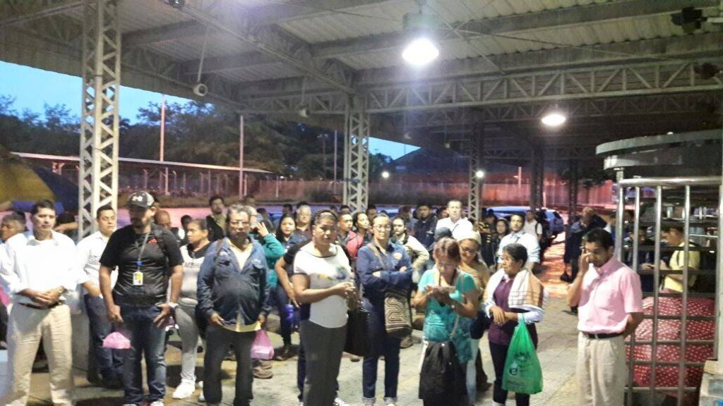 USO meeting at the main entrance of Ecopetrol to denounce the attack against Dibeth Quintana