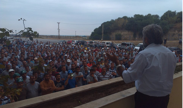 Steel and metal workers on strike