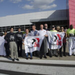 In front of the Nissan plant in Canton